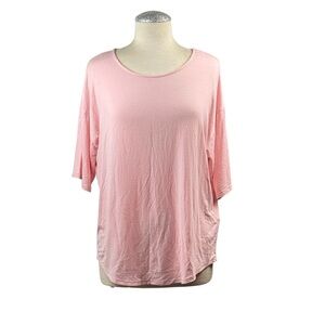 DKNY Pink‎ Dolman Sleeve Tunic Top Oversized Flowy Blouse Comfy Casual